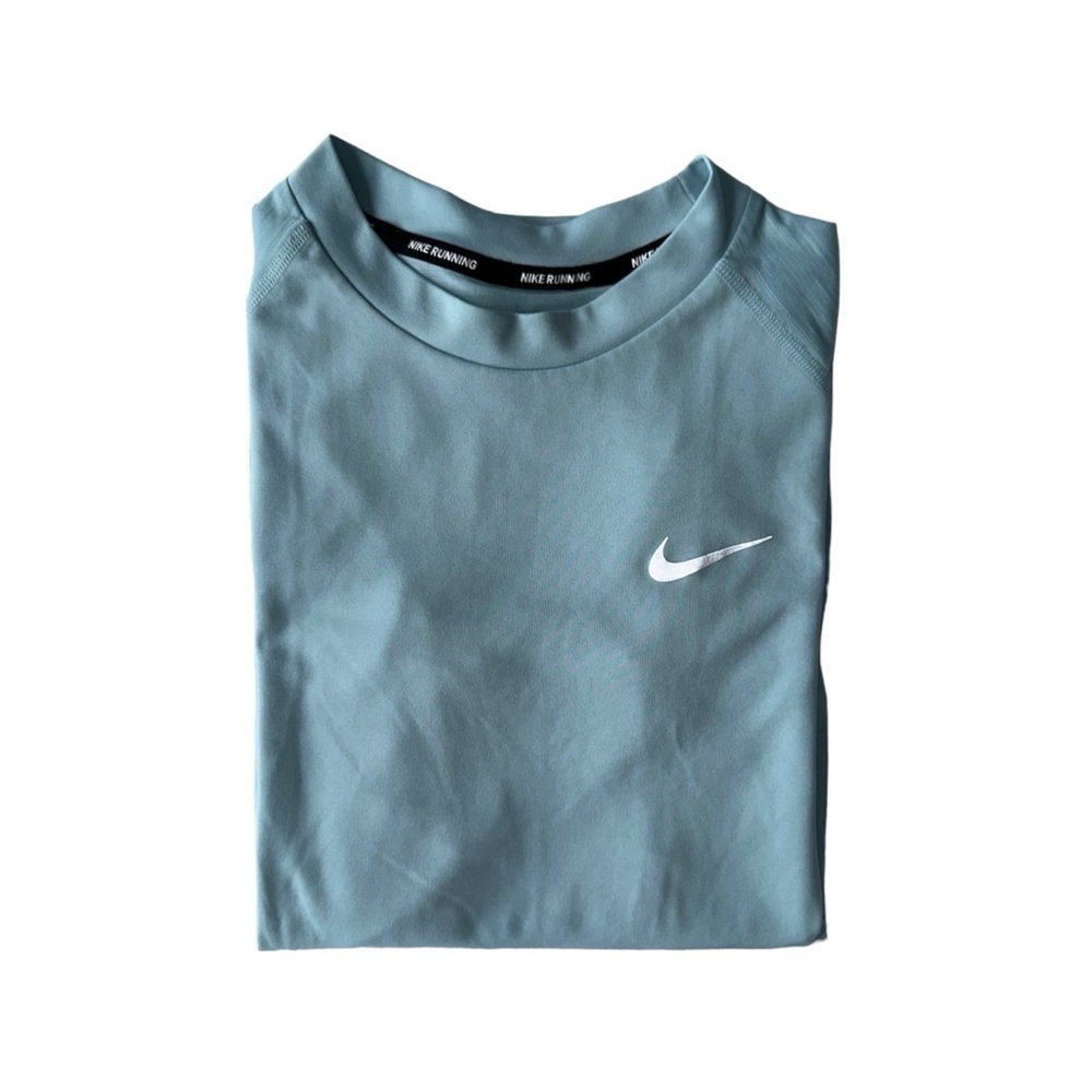 NIKE WOMENS RUNNING DRI-FIT  SHORT SLEEVE TEE CLASSIC SIZE S BABY BLUE - Picture 15 of 15
